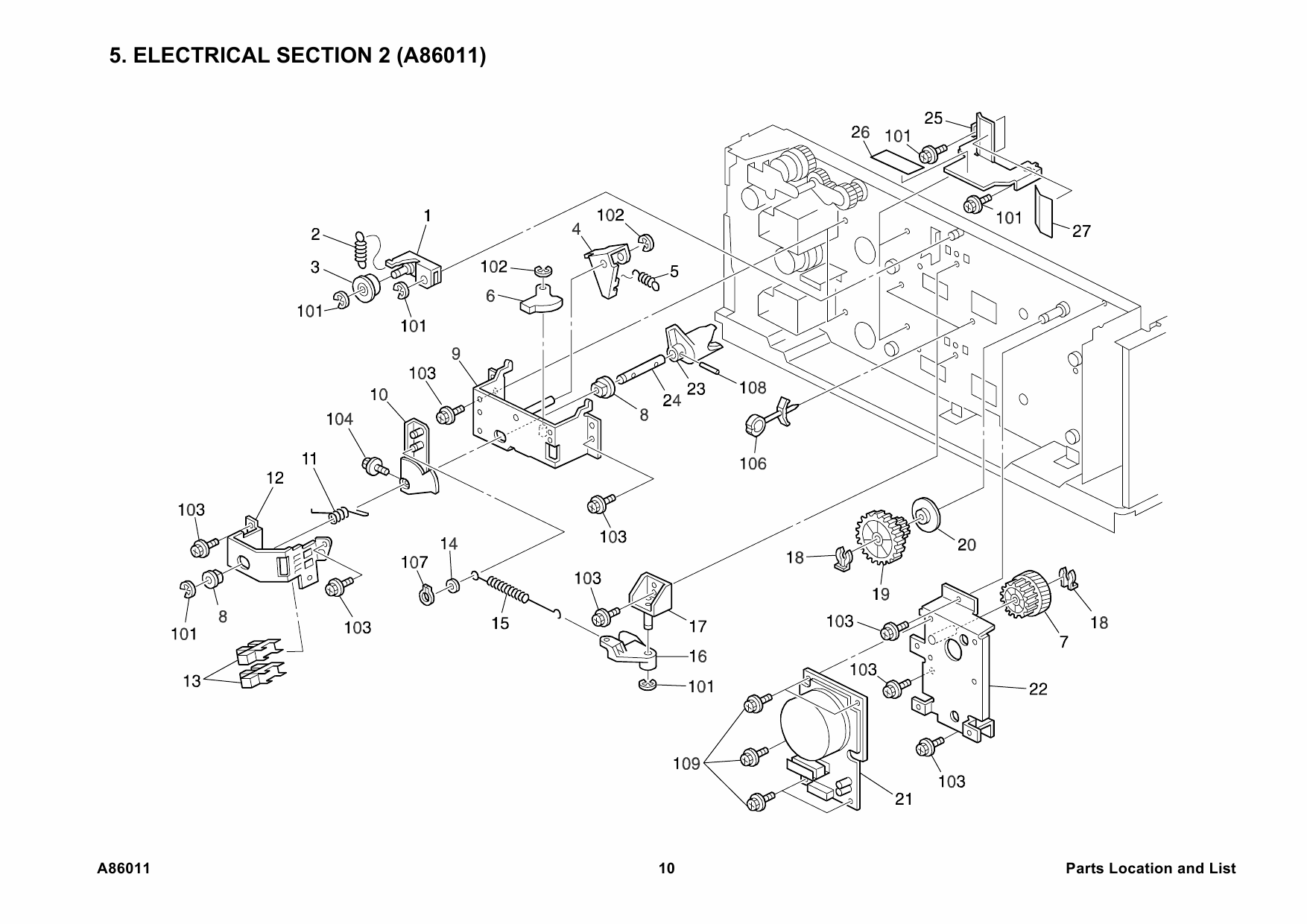 RICOH Options A860-11 PAPER-TRAY-UNIT Parts Catalog PDF download-6